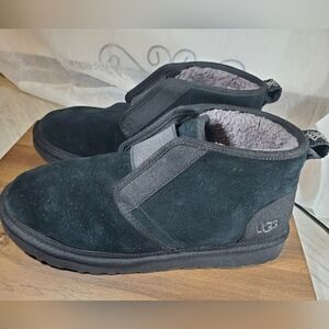 UGG Men's Neumel Chukka Winter Black Suede Boots Plush Wool Lining SIZE 12